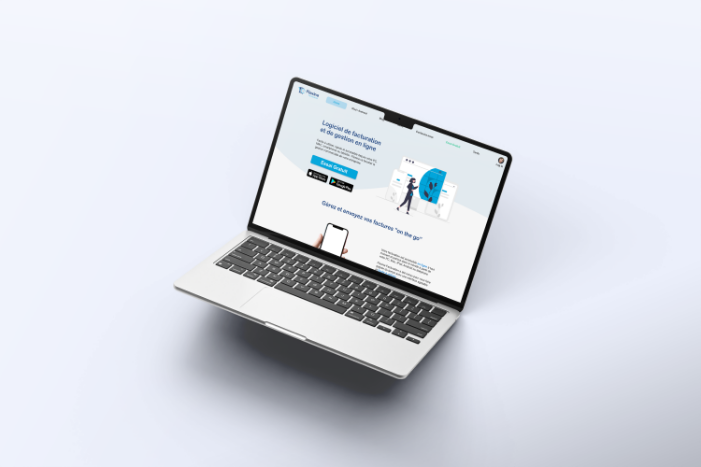 Mockeup image of the Flexina website prototype I have designed